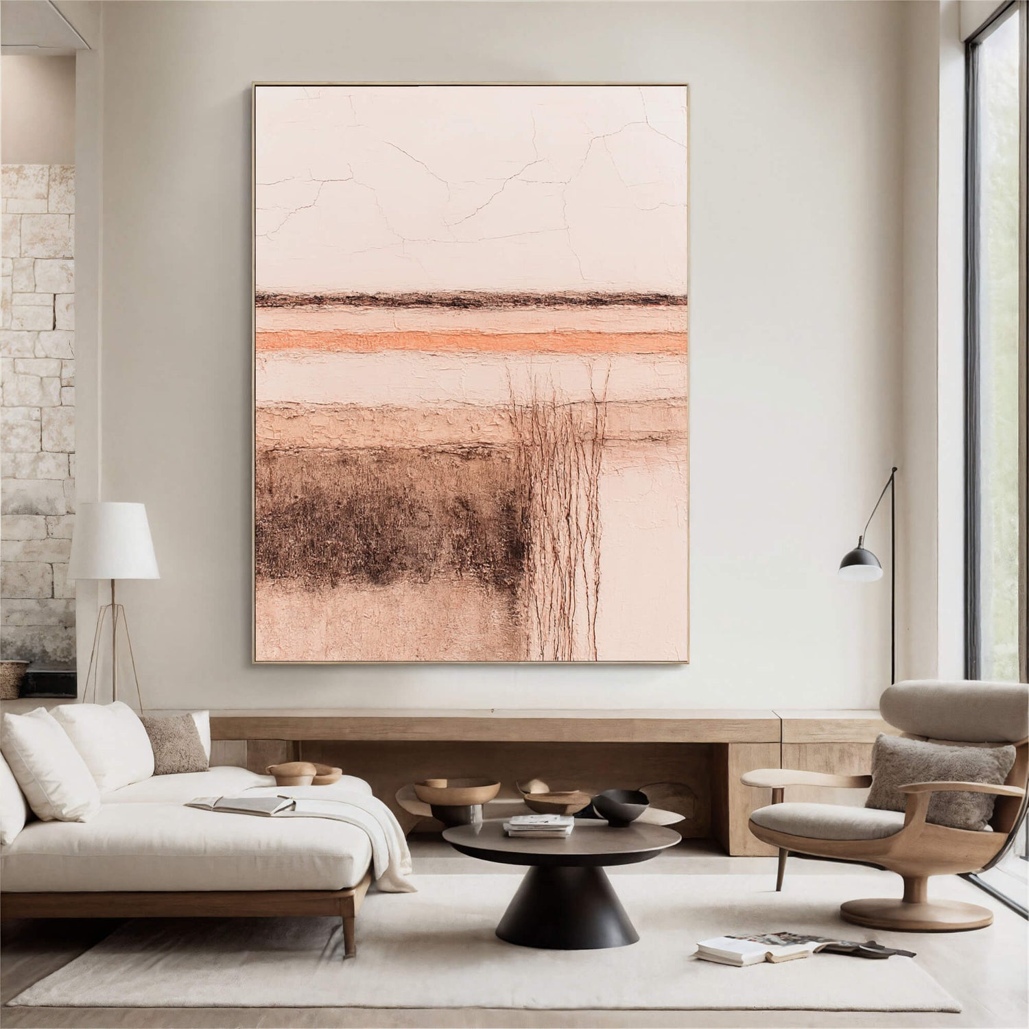 Wabi-Sabi Art | Layered Earth Strata Neutral Earth Tone Wall Art