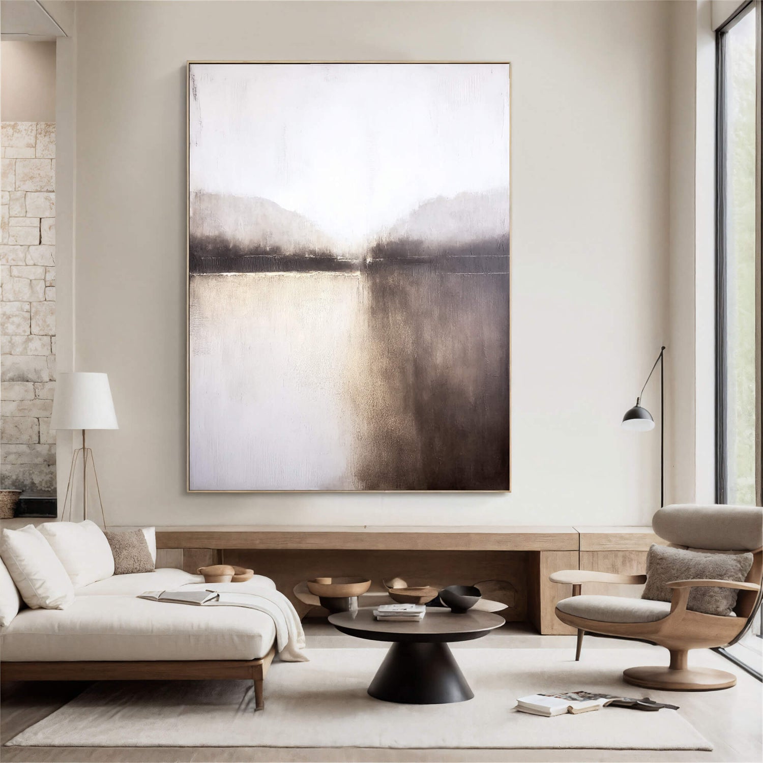 Impressionist Art | Misty Lake Reflections Soft Landscape Canvas Wall Art