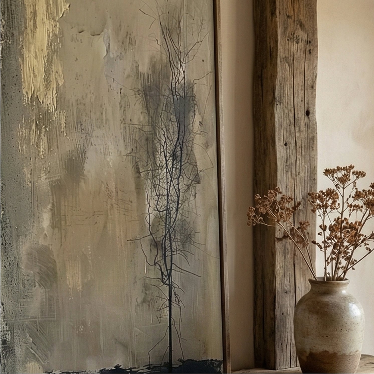 Wabi-Sabi Art | Vestige of Twilight Neutral Textured Wall Art