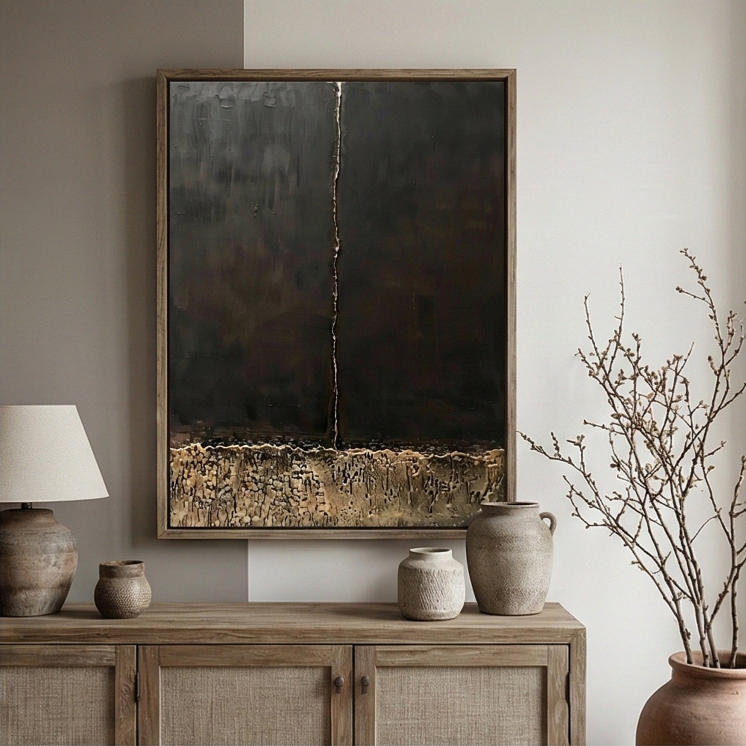 Wabi-Sabi Art | Vein of Silence Calm Bedroom Wall Art