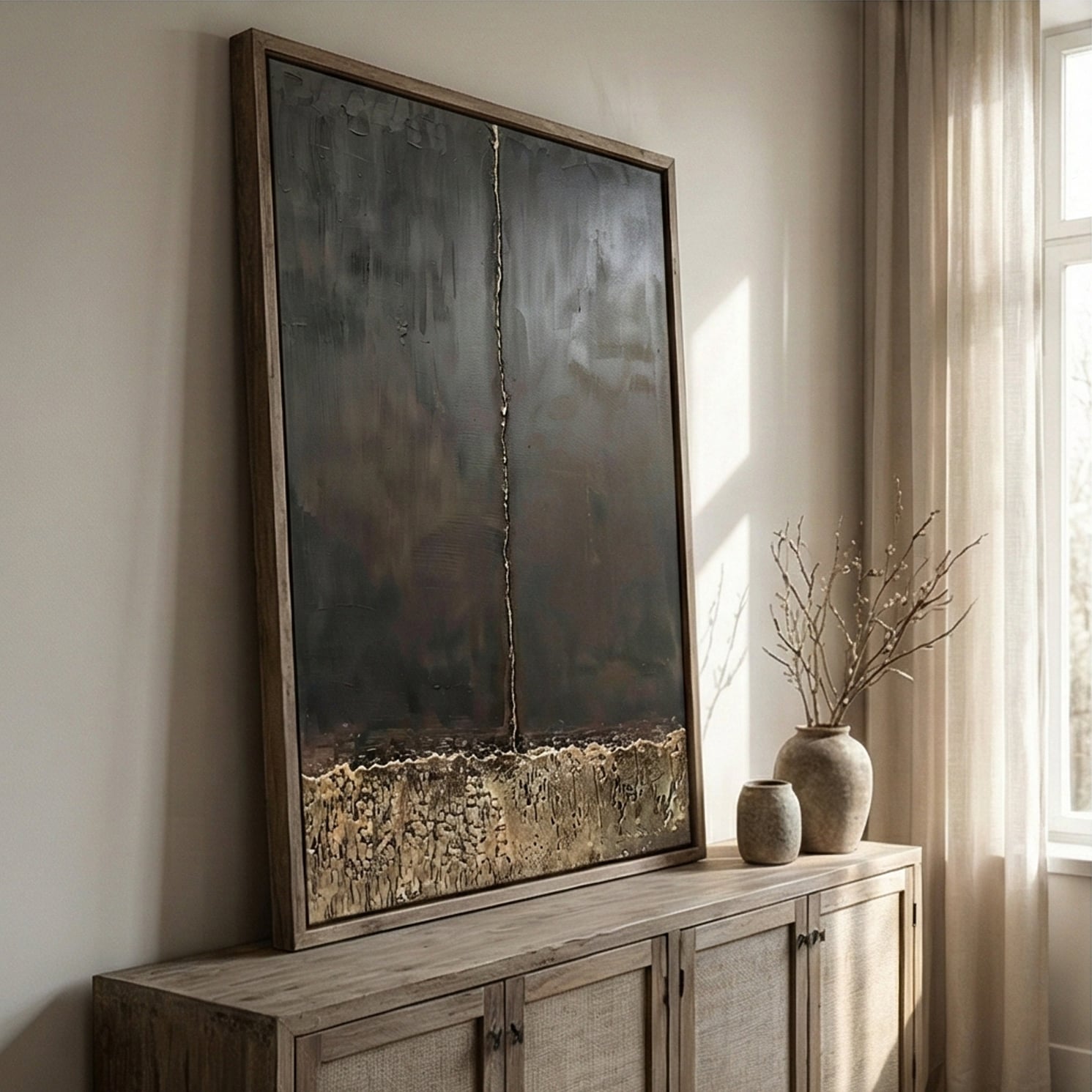 Wabi-Sabi Art | Vein of Silence Calm Bedroom Wall Art