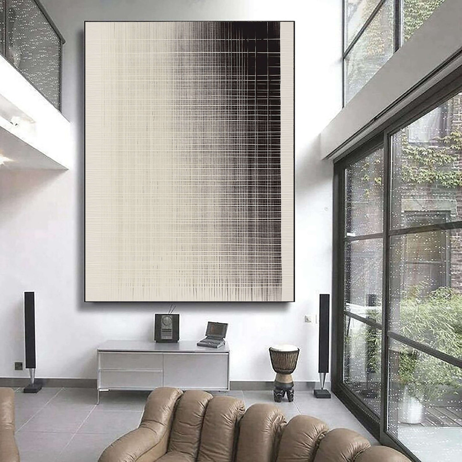 Abstract Art | Gradient Grid Rhythm Modern Abstract Wall Decor