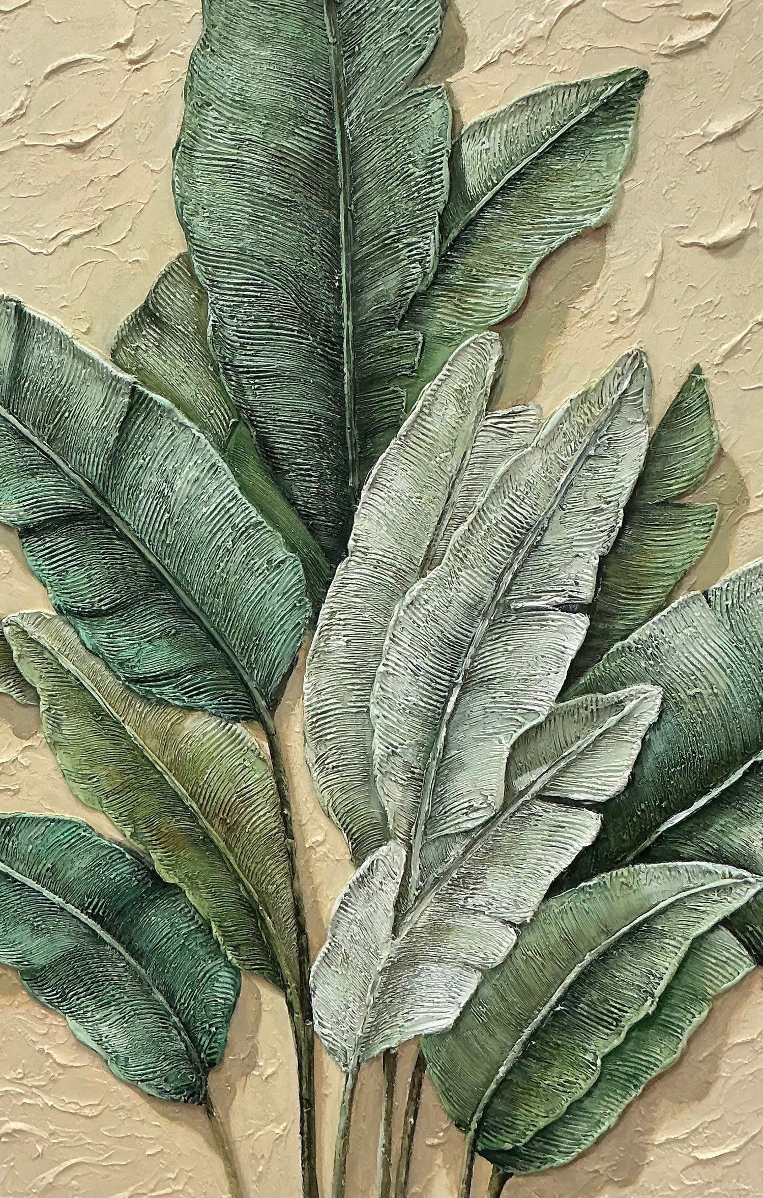 3D textured Art | Botanical Whisper Modern Textured Wall Art