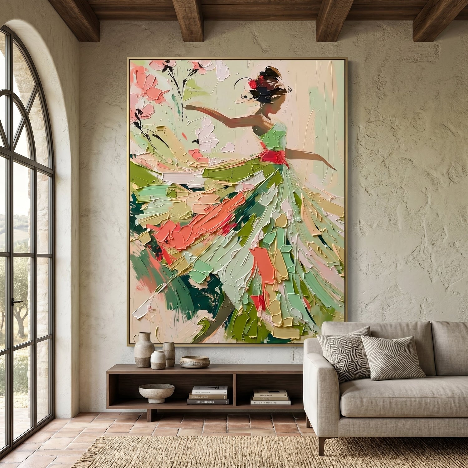 3D-Textured Art | Floral Dancer in Motion Botanical Textured Wall Art