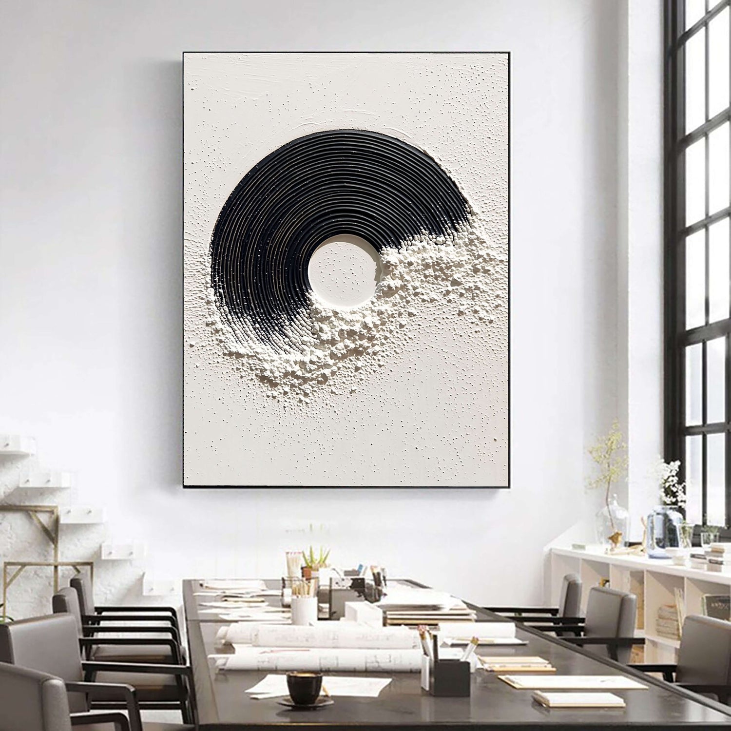 3D-Textured Art | Monochrome Wave Eruption Coastal Textured Wall Art