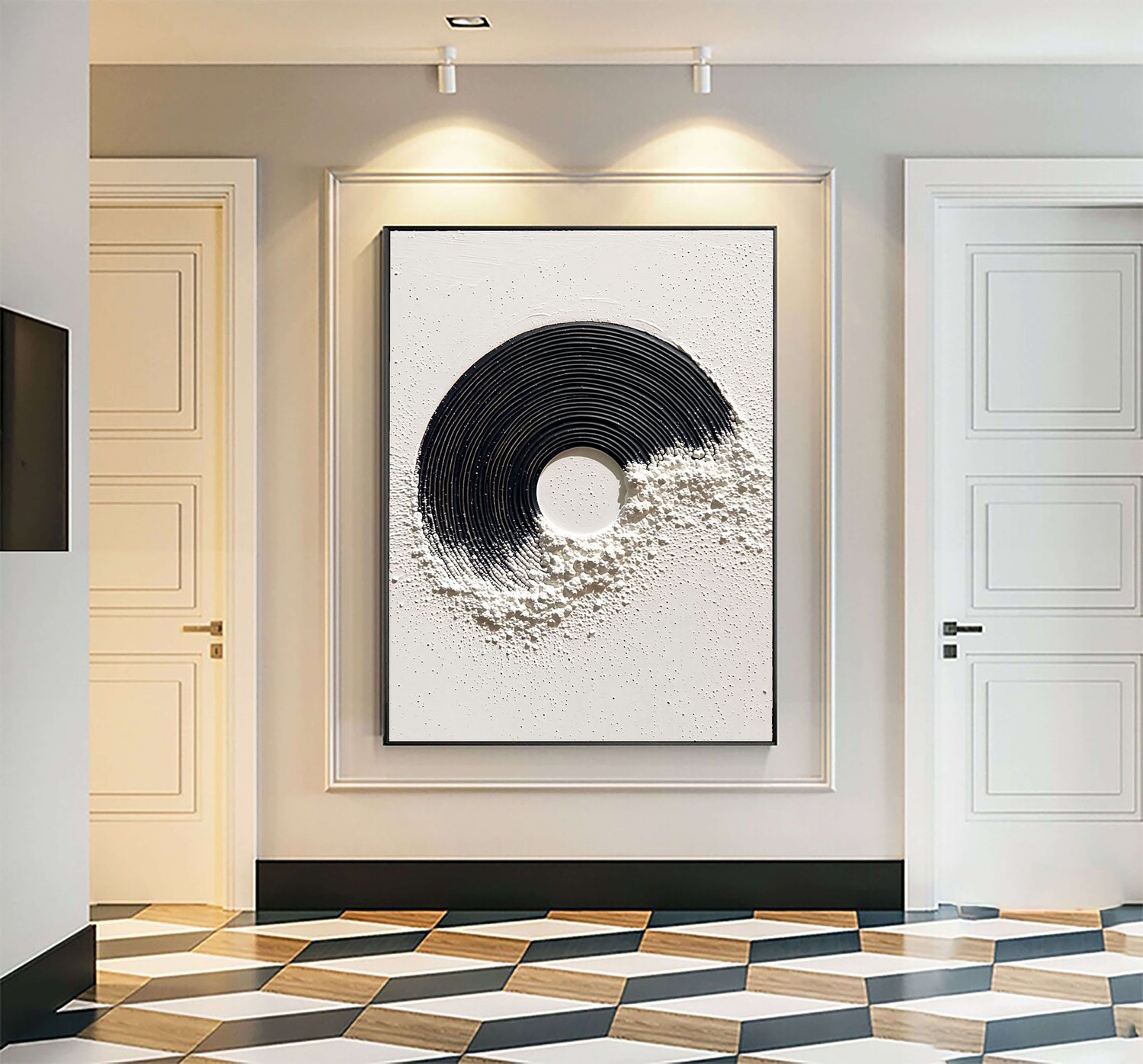3D-Textured Art | Monochrome Wave Eruption Coastal Textured Wall Art