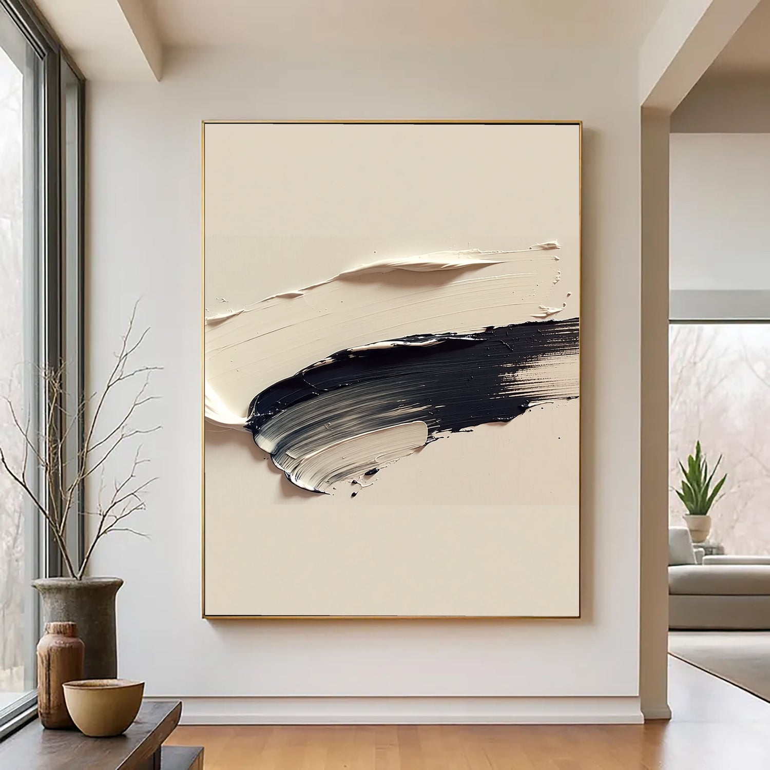 3D-Textured Art | Monochrome Texture Swell Neutral Textured Canvas Wall Art