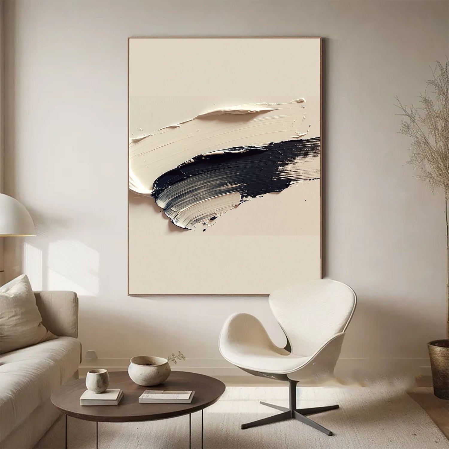 3D-Textured Art | Monochrome Texture Swell Neutral Textured Canvas Wall Art