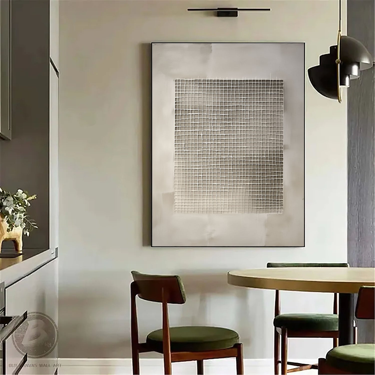 Wabi-Sabi Art | Textured Grid Serenity Organic Texture Canvas Wall Art