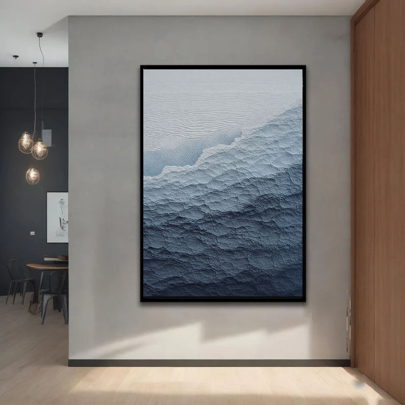 3D-Textured Art | Coastal Wave Relief Coastal Textured Wall Art