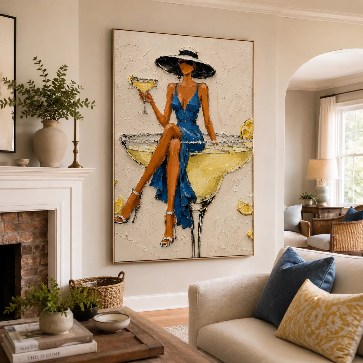 POP Art | Citron Silence in Blue Colorful Living Room Wall Decor