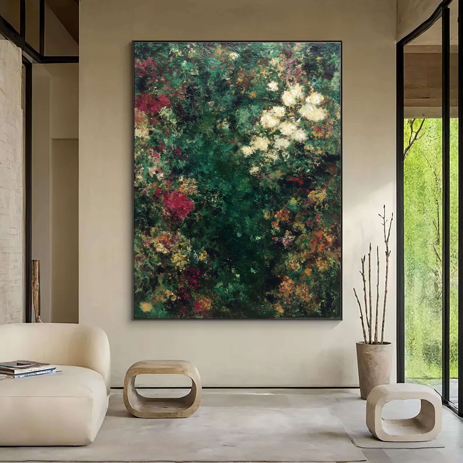 Impressionist Art | Lush Garden Hues Floral Canvas Wall Decor