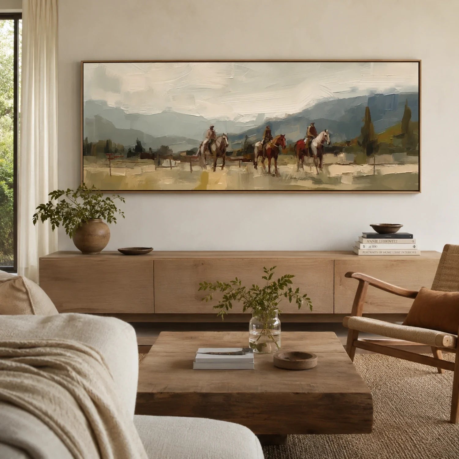 Vintage Americana Art | The Riders Between Mist and Memory Western Canvas Wall Decor