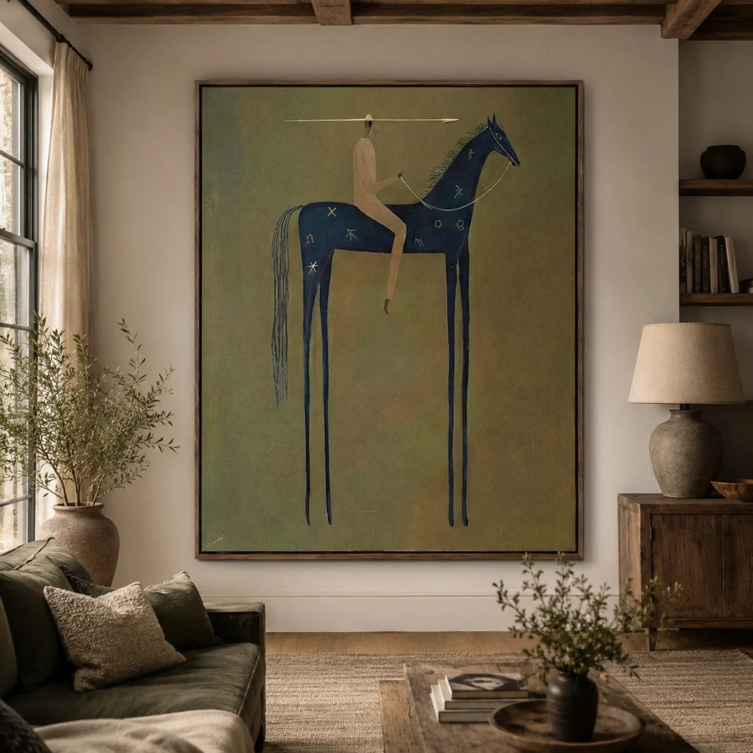 Vintage Americana Art | Emerald Stillness Cowboy Western Wall Art