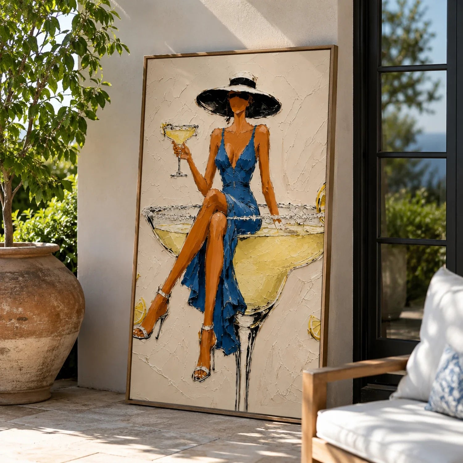 POP Art | Citron Silence in Blue Colorful Living Room Wall Decor