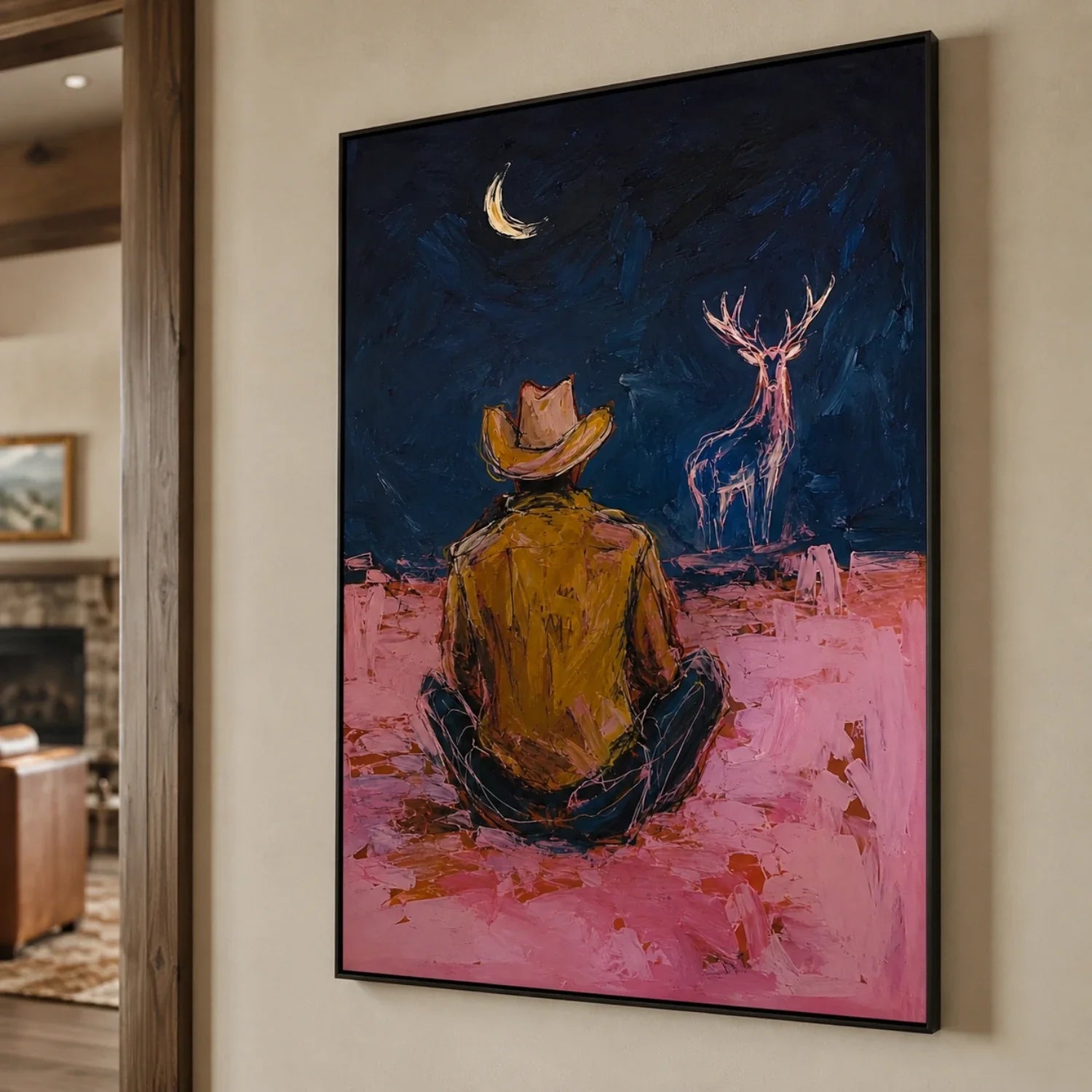 POP Art | Lunar Witness on the Quiet Frontier Western Canvas Wall Decor