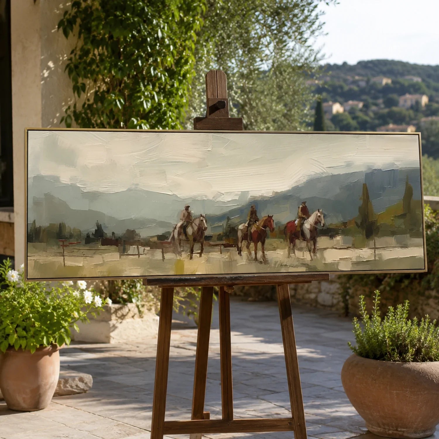 Vintage Americana Art | The Riders Between Mist and Memory Western Canvas Wall Decor