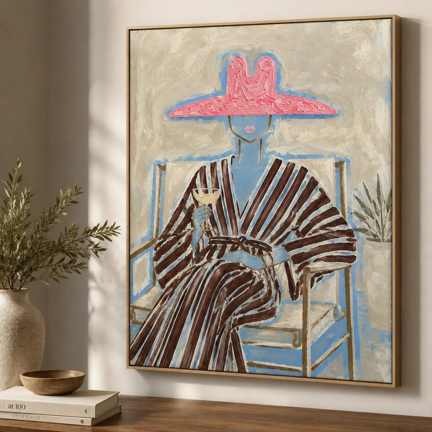 Vintage Americana Art | Pink Hat Leisure Southwest Home Decor Canvas