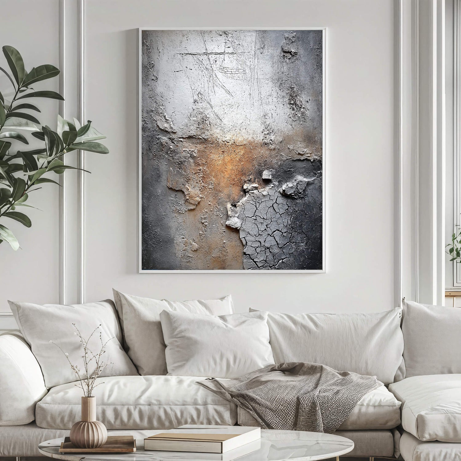Wabi-Sabi Art | Eroded Rust Veil Weathered Textured Wall Art