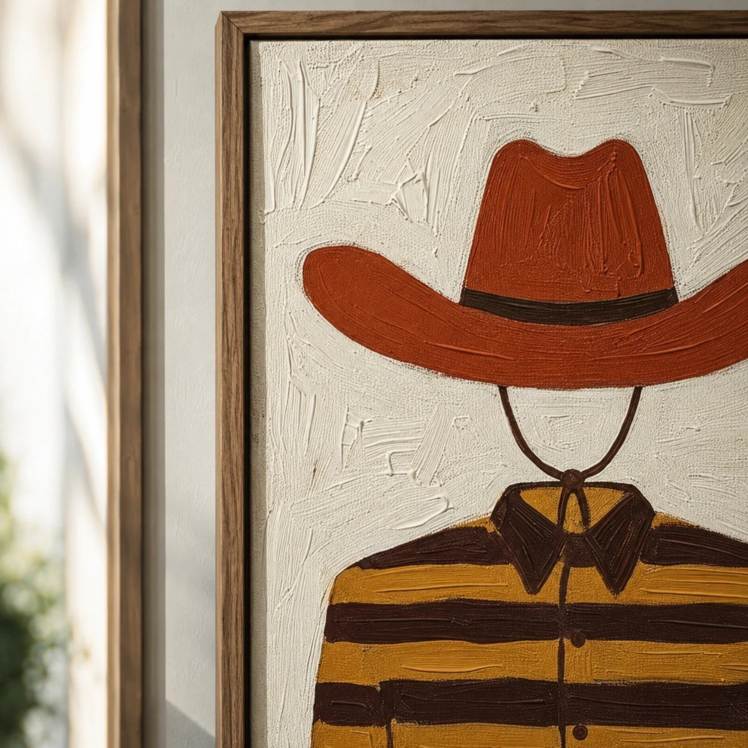 Vintage Americana Art | Striped Cowboy Western Canvas Wall Decor
