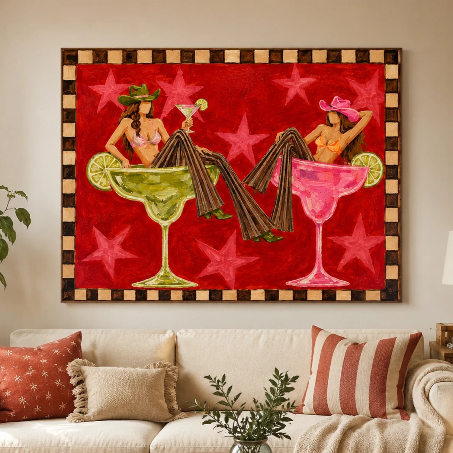 POP Art | Cocktail Cowgirl Pair Western Cowgirl Wall Art