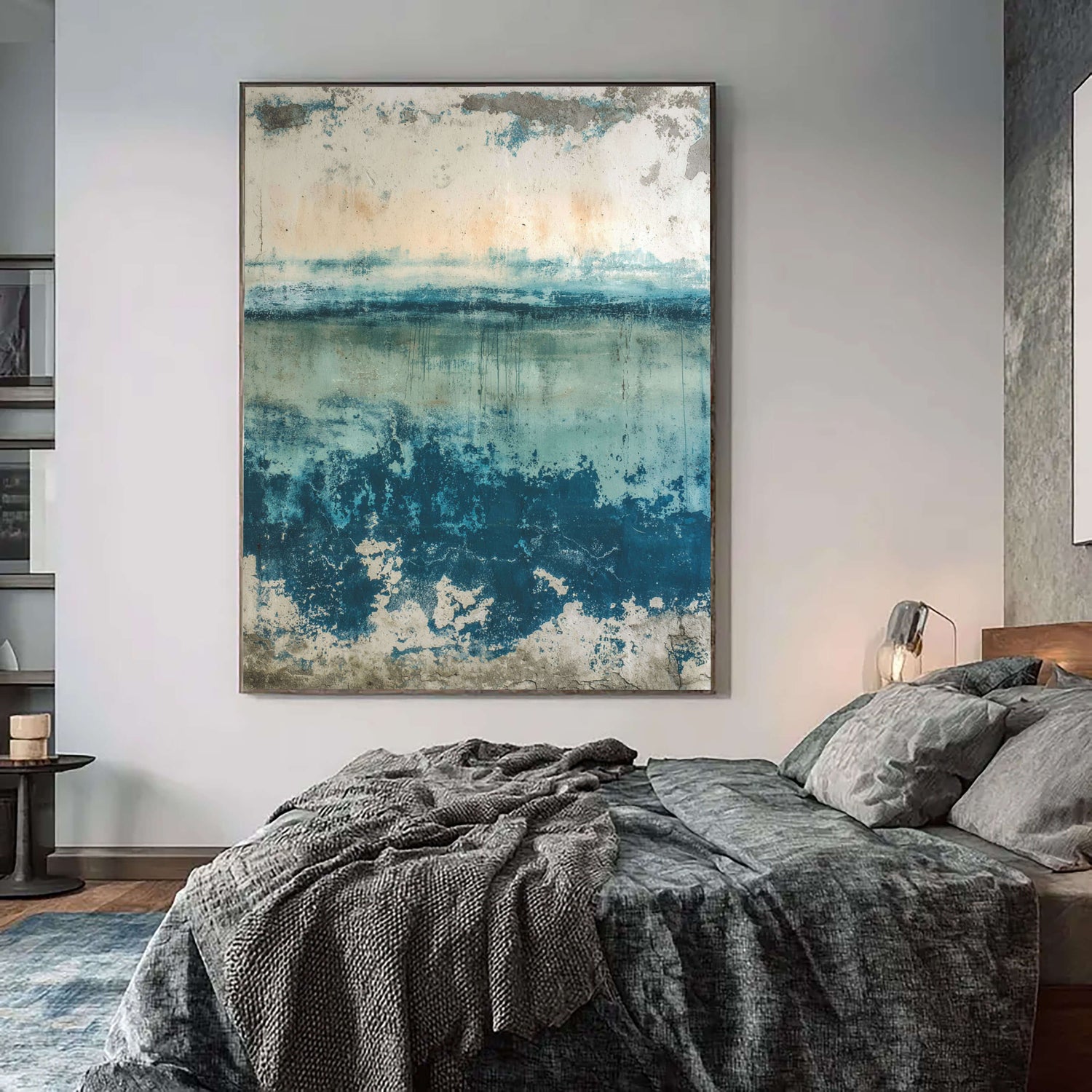 Wabi-Sabi Art | Weathered Coastal Hues Weathered Textured Wall Art