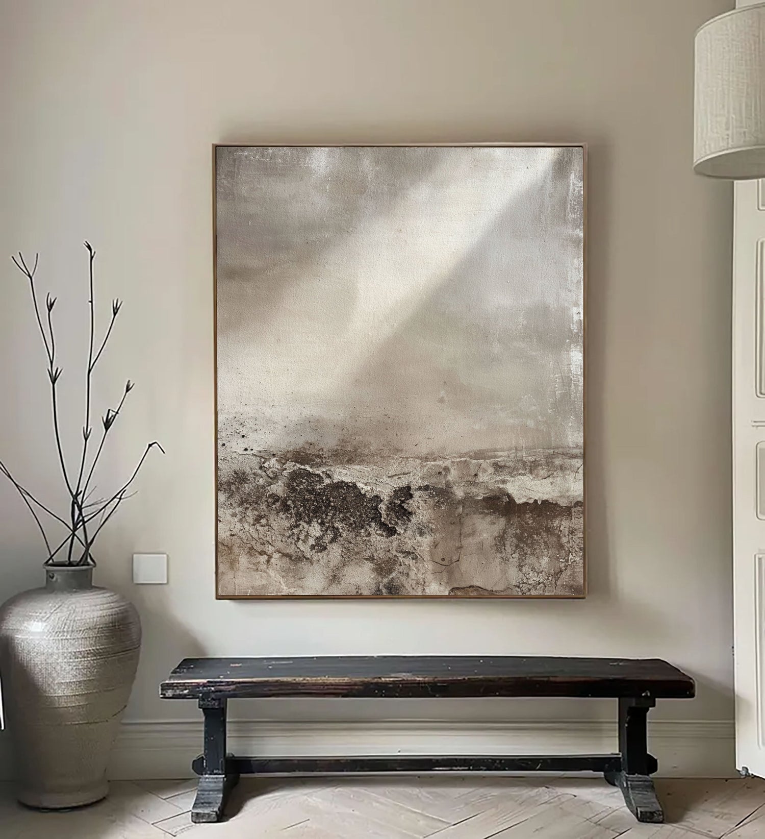 Wabi-Sabi Art | Earthen Light Horizon Neutral Earth Tone Wall Art