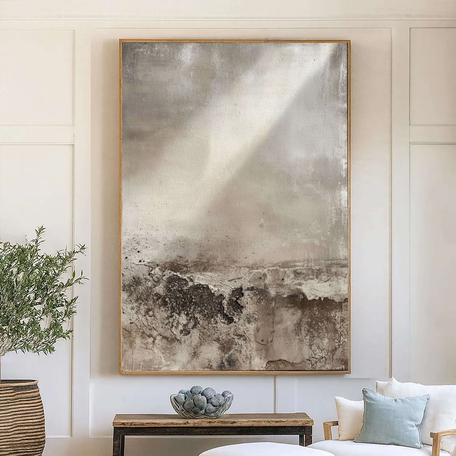 Wabi-Sabi Art | Earthen Light Horizon Neutral Earth Tone Wall Art