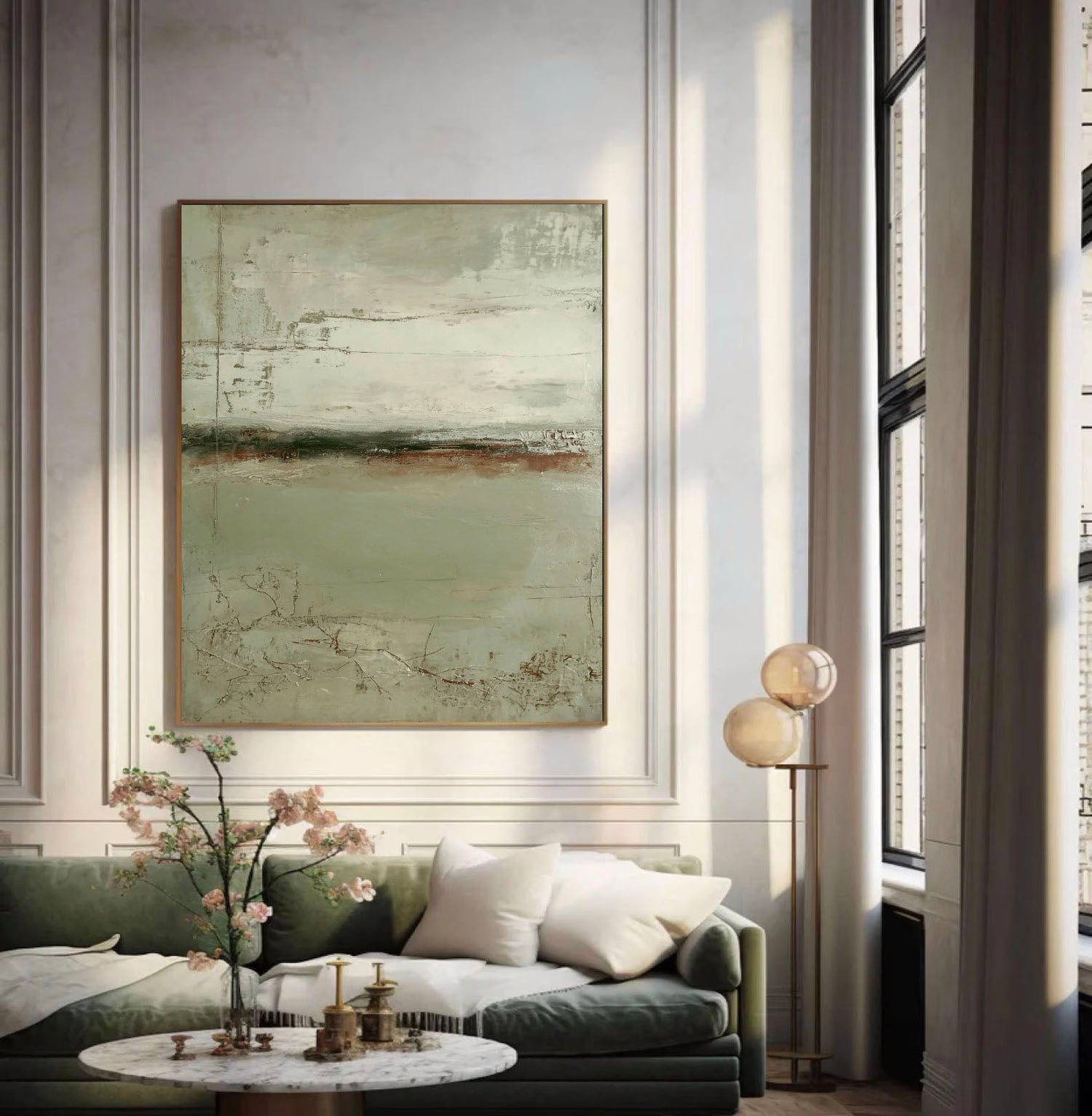 Wabi-Sabi Art | Muted Horizon Textures Neutral Earth Tone Wall Art