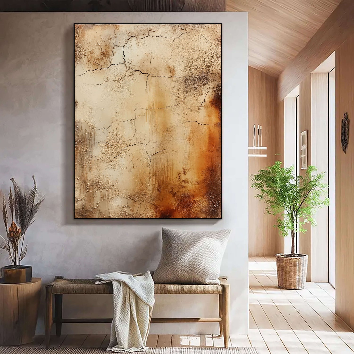 3D-Textured Art | Coastal Cracked Layers Coastal Textured Wall Art