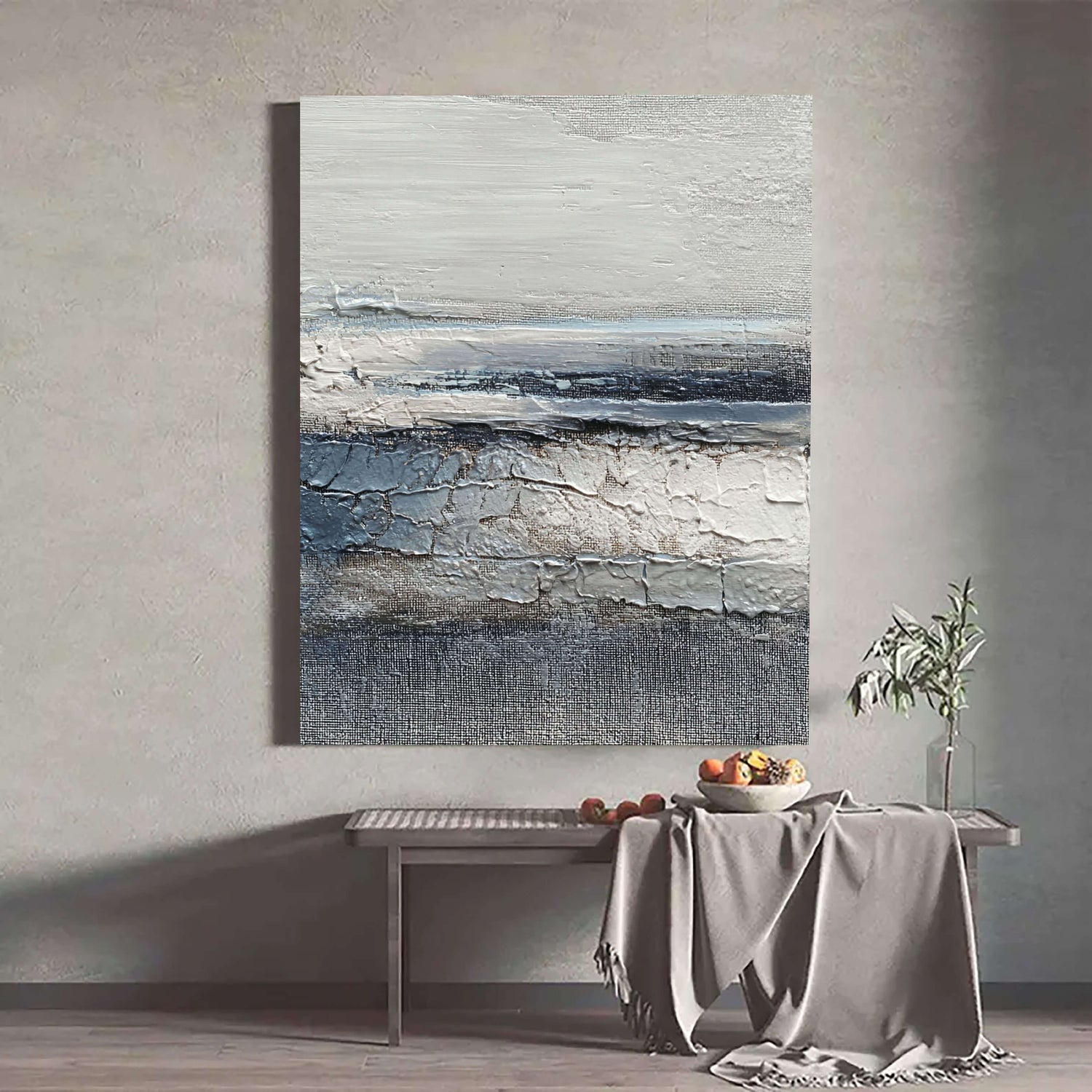 3D-Textured Art | Coastal Cracked Layers Coastal Textured Wall Art