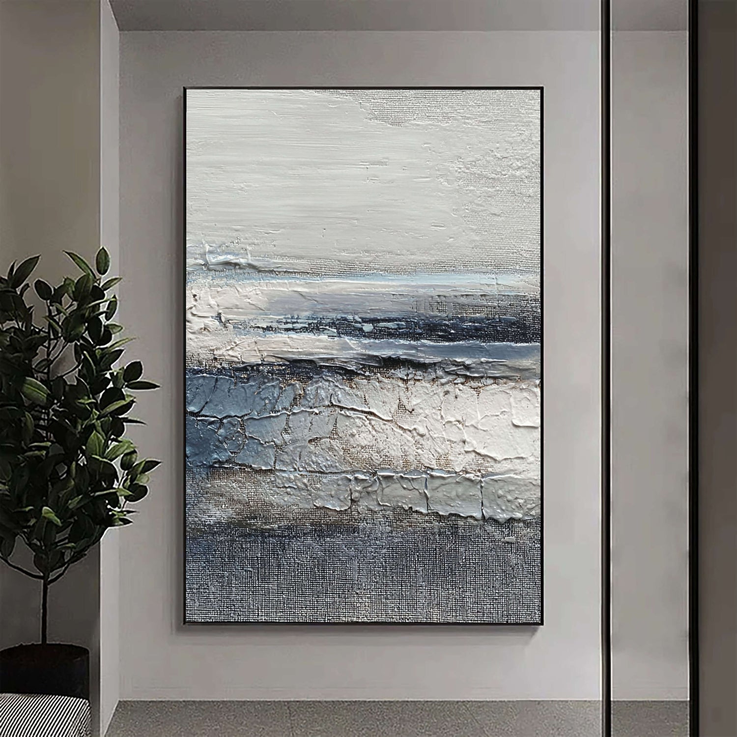3D-Textured Art | Coastal Cracked Layers Coastal Textured Wall Art