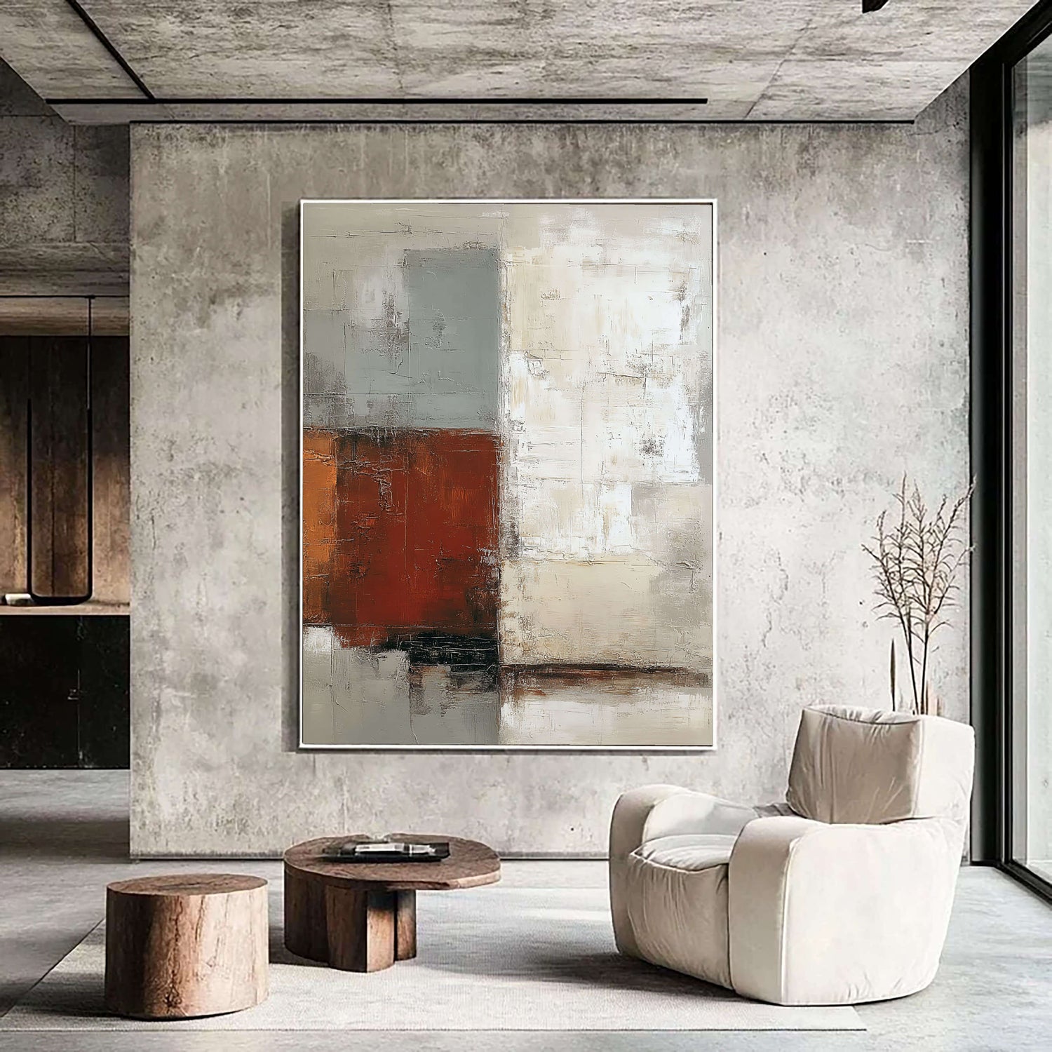 Abstract Art | Textured Block Harmony Modern Abstract Wall Decor