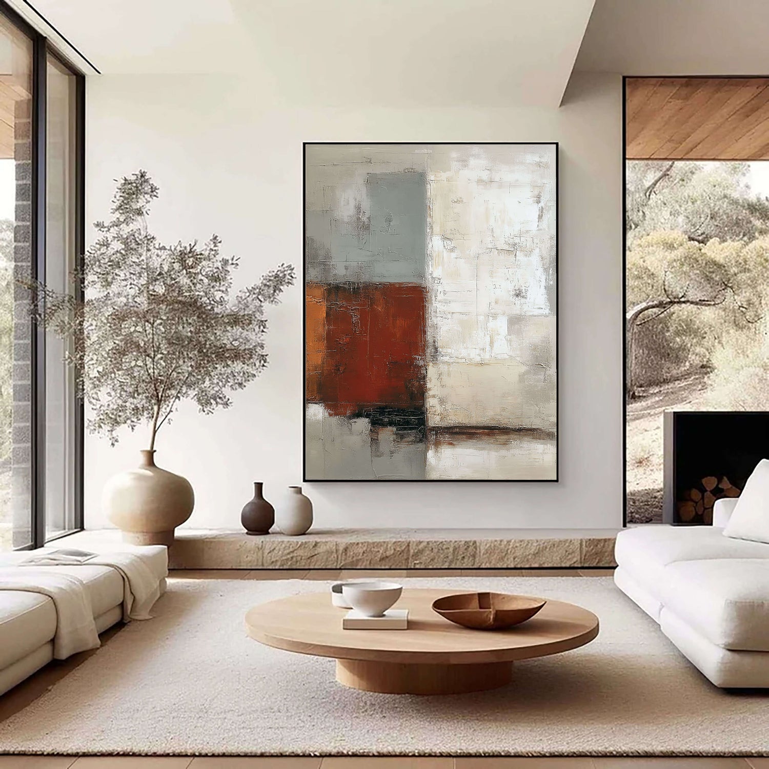 Abstract Art | Textured Block Harmony Modern Abstract Wall Decor