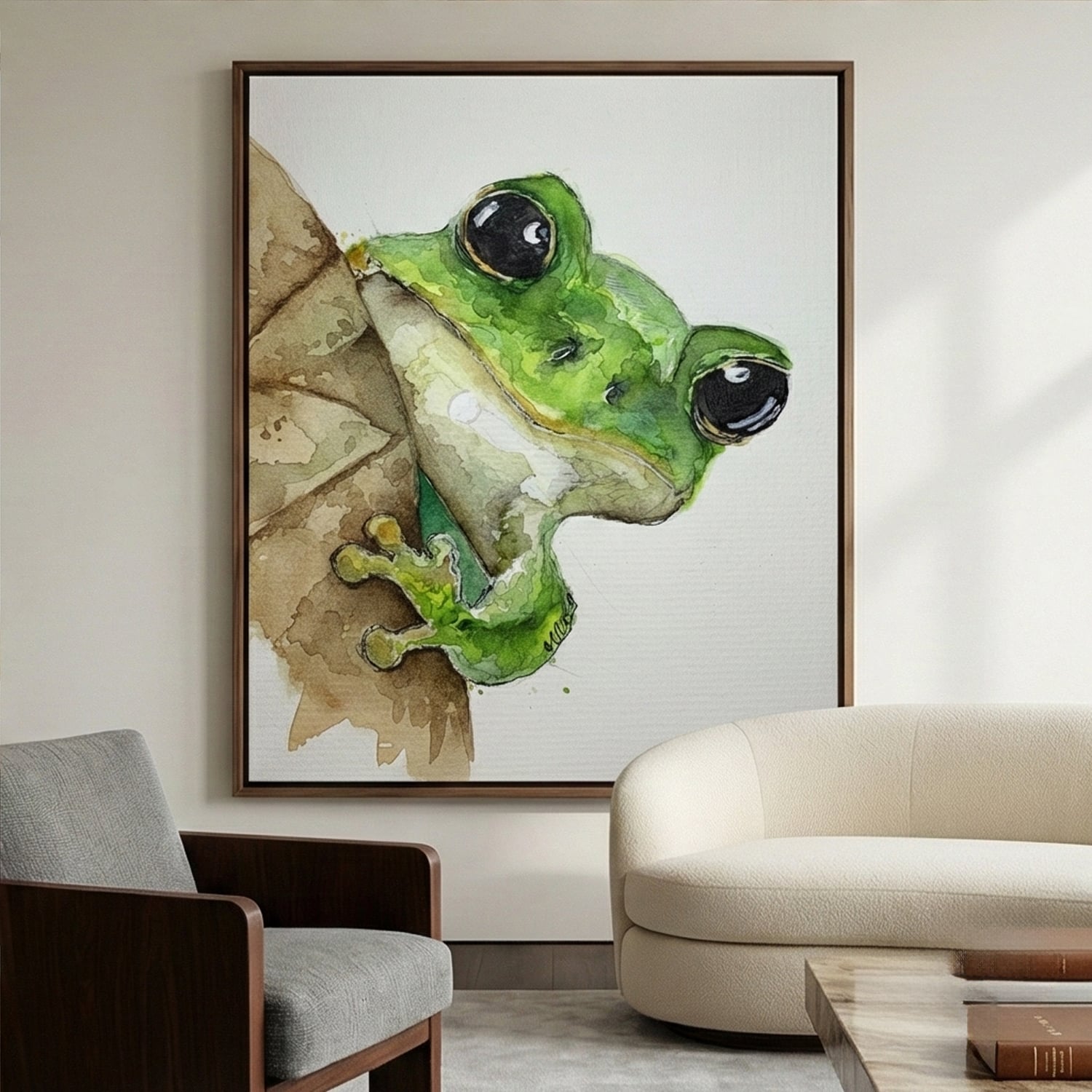 Surreal Art | Frog on Bark Whimsical Surreal Wall Art