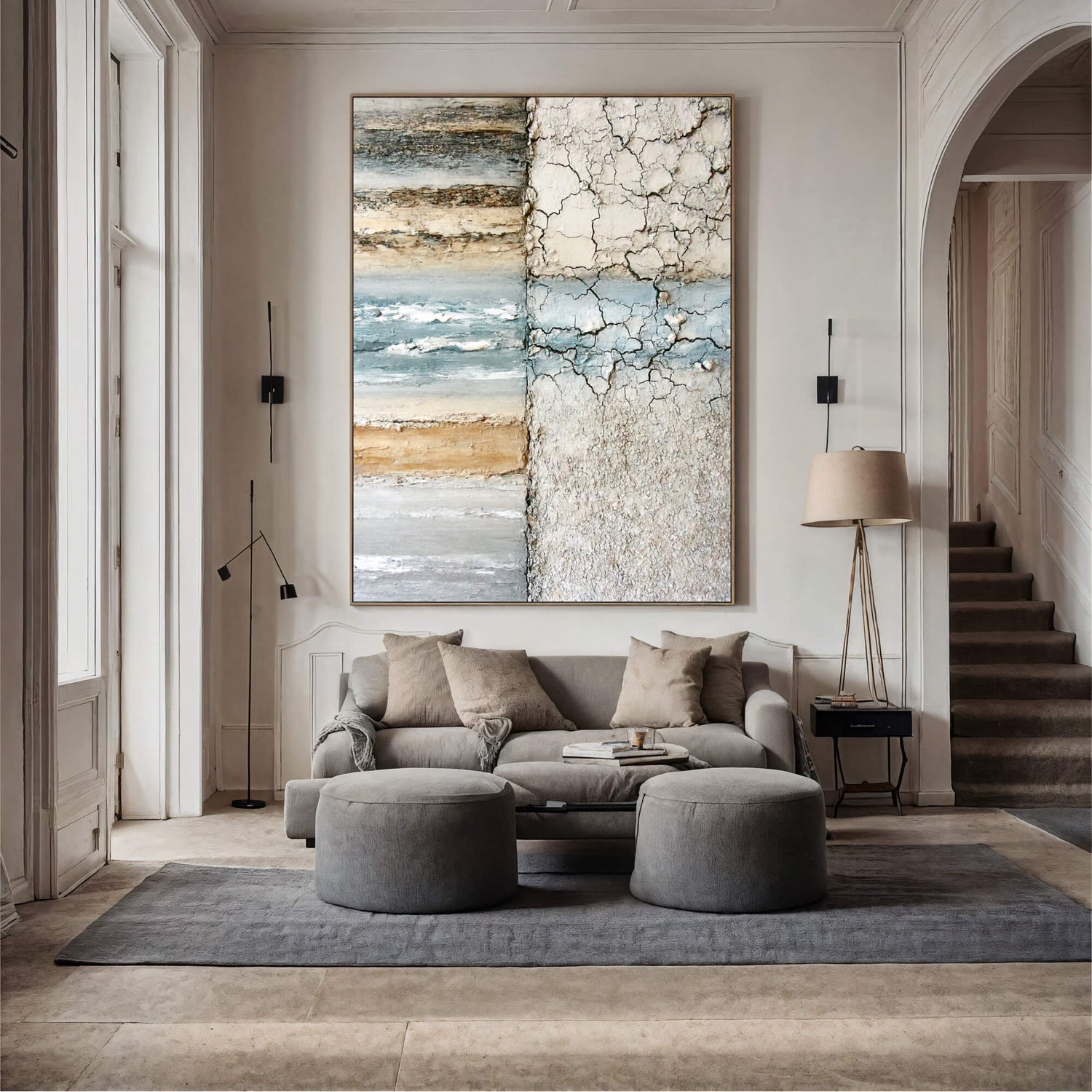 Wabi-Sabi Art | Stratified Cracked Earth Weathered Textured Wall Art