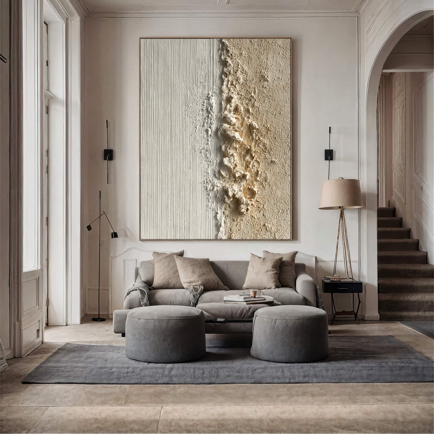 Wabi-Sabi Art | Textured Plaster Divide Earth Tone Wall Decor