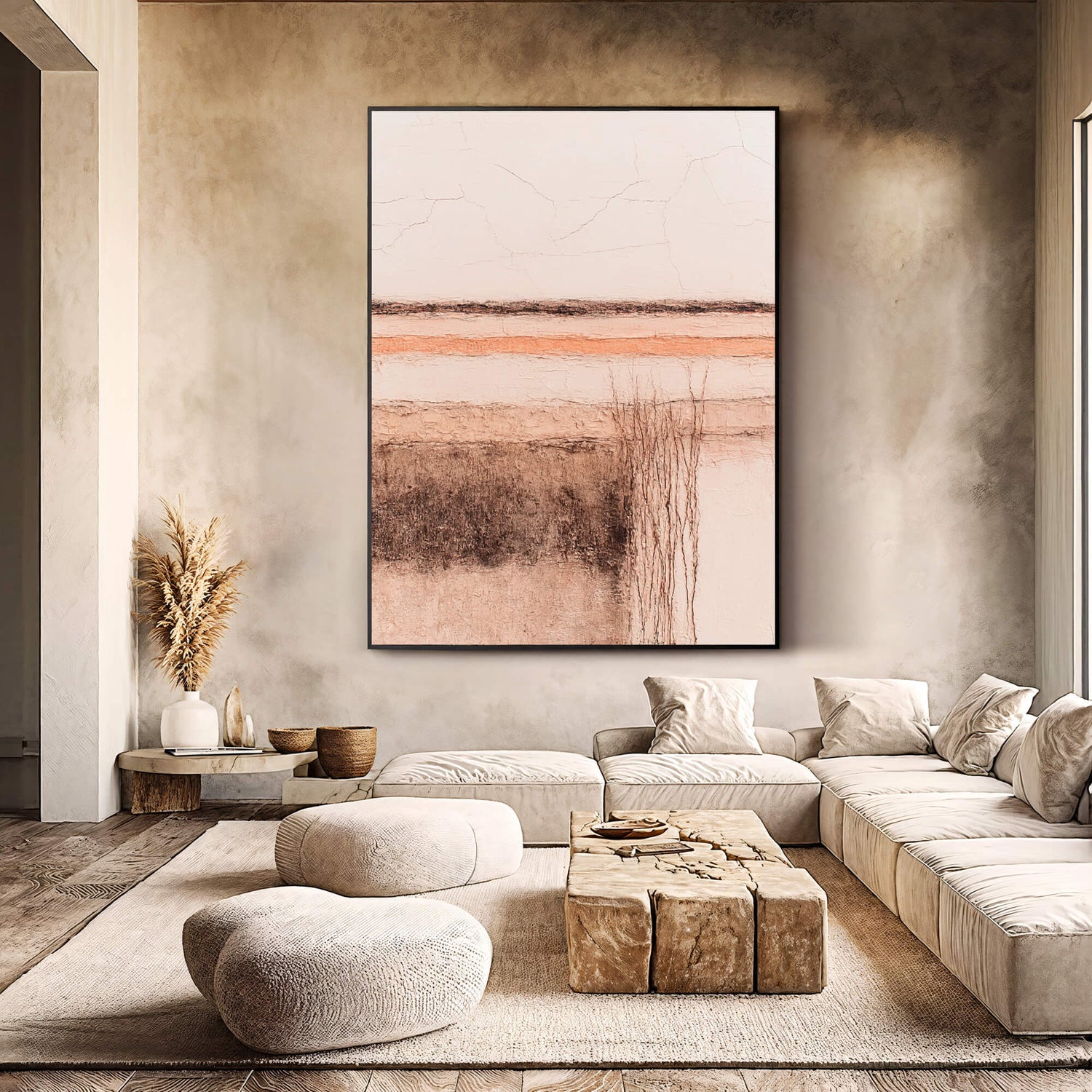 Wabi-Sabi Art | Layered Earth Strata Neutral Earth Tone Wall Art