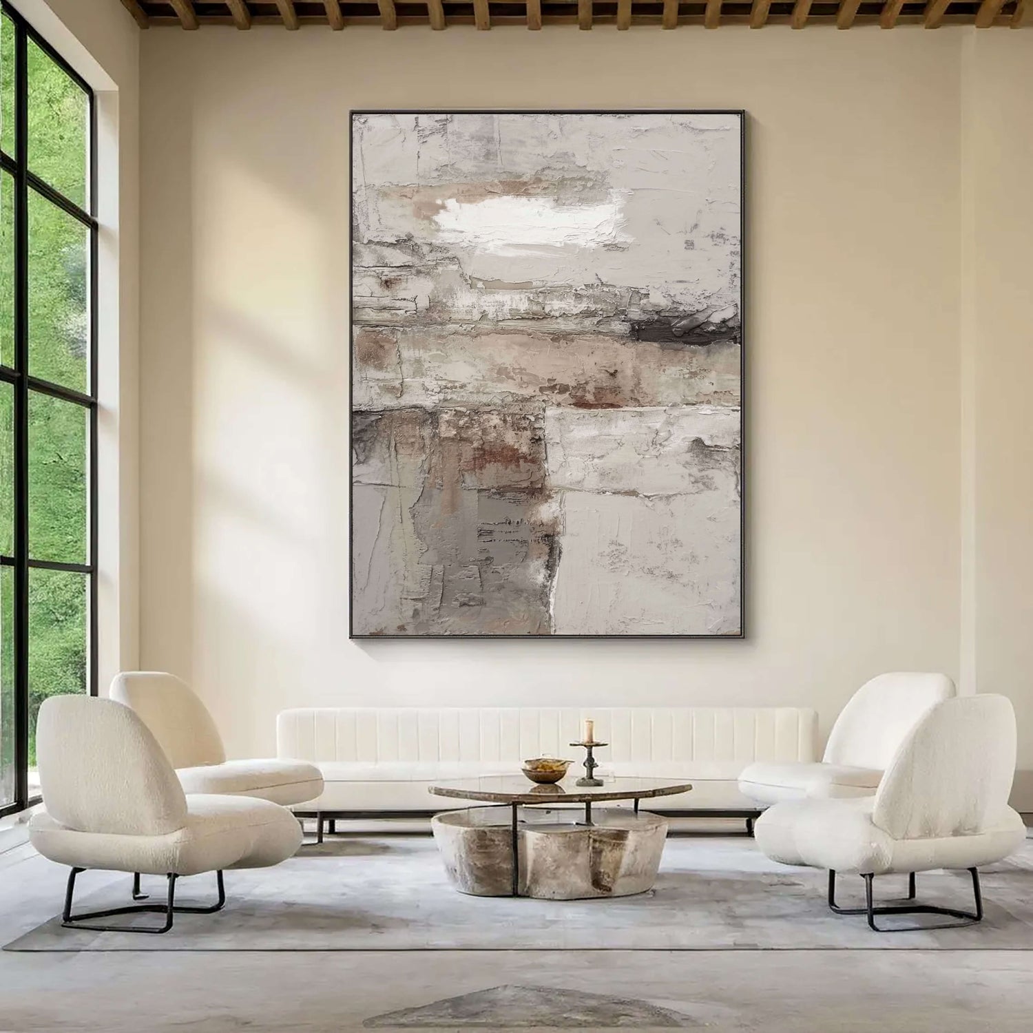 3D-Textured Art | Textured Neutral Layers Neutral Textured Canvas Wall Art