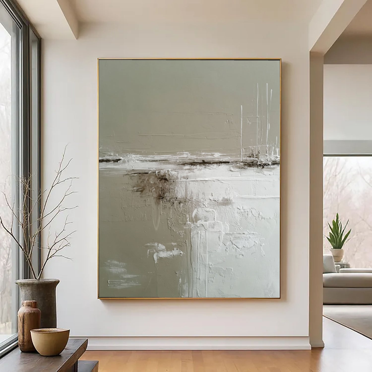 3D-Textured Art | Minimal Horizon Textures Textured Canvas Wall Art
