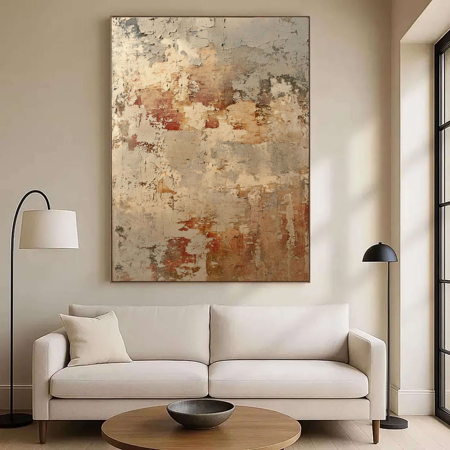 Wabi-Sabi Art | Weathered Patina Hues Weathered Textured Wall Art