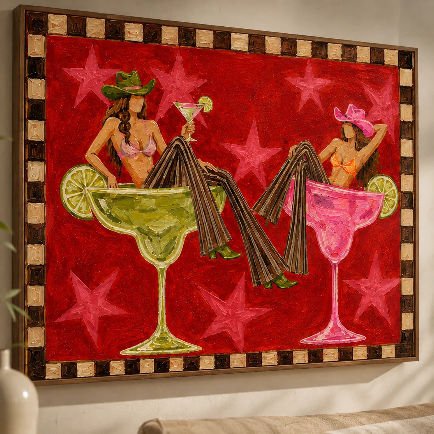 POP Art | Cocktail Cowgirl Pair Western Cowgirl Wall Art