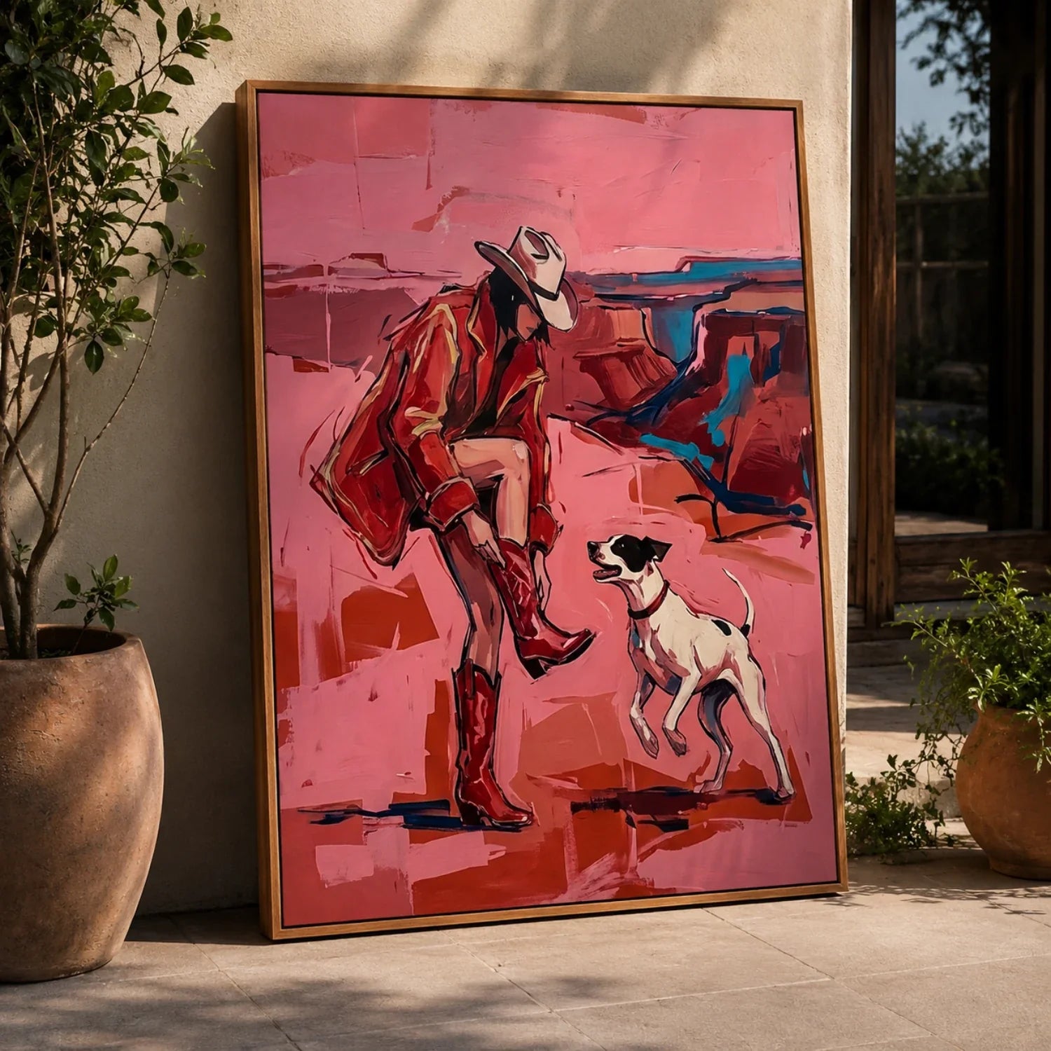POP Art | Cowgirl & Canyon Pup Western Cowgirl Wall Art