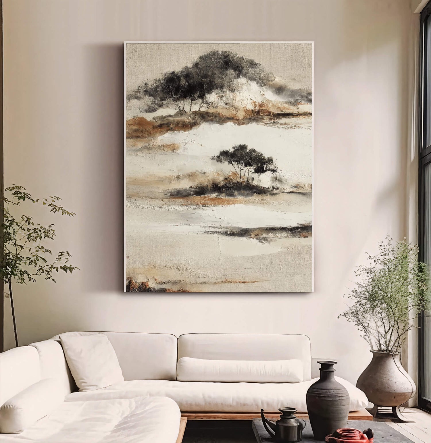 Wabi-Sabi Art | Misty Island Grove Earth Tone Wall Decor
