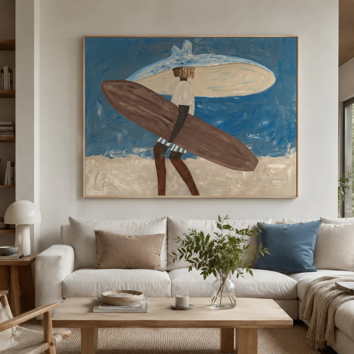 Vintage Americana Art | Twin Board Surfer Southwest Home Decor Canvas