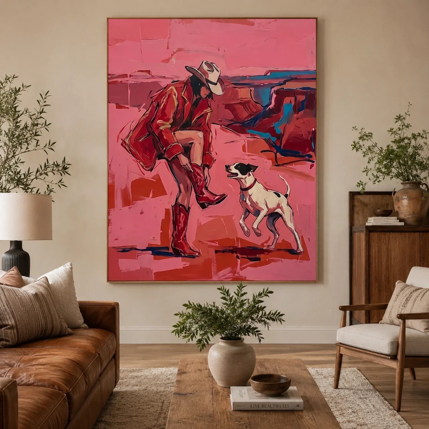 POP Art | Cowgirl & Canyon Pup Western Cowgirl Wall Art