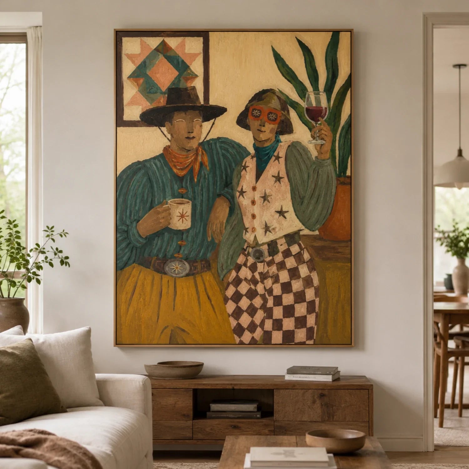 Vintage Americana Art | A House Made of Constellations Western Canvas Wall Decor