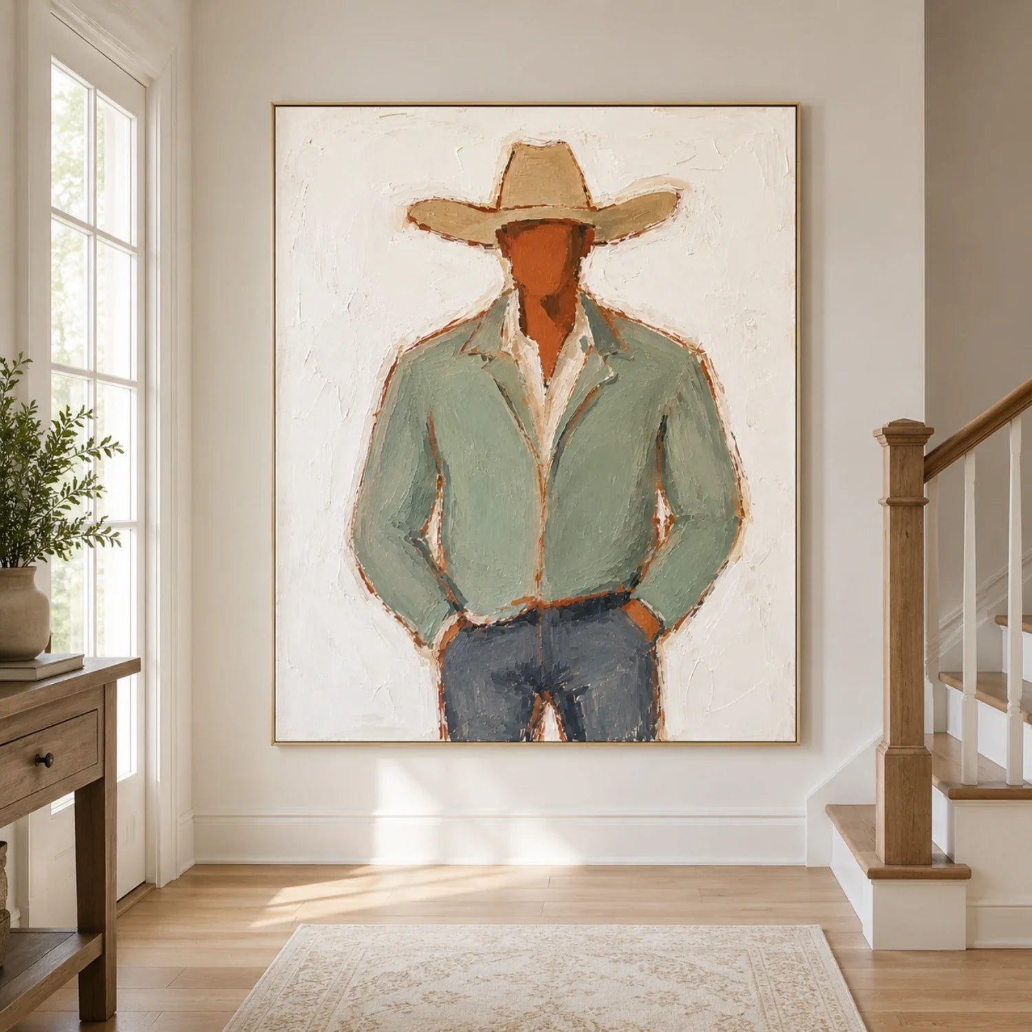 Vintage Americana Art | Cowboy Calm Western Canvas Wall Decor
