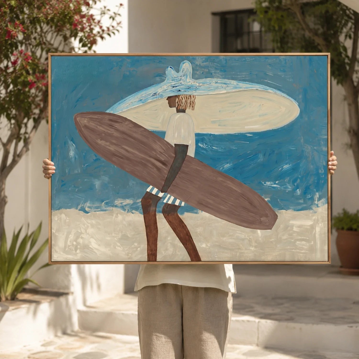 Vintage Americana Art | Twin Board Surfer Southwest Home Decor Canvas