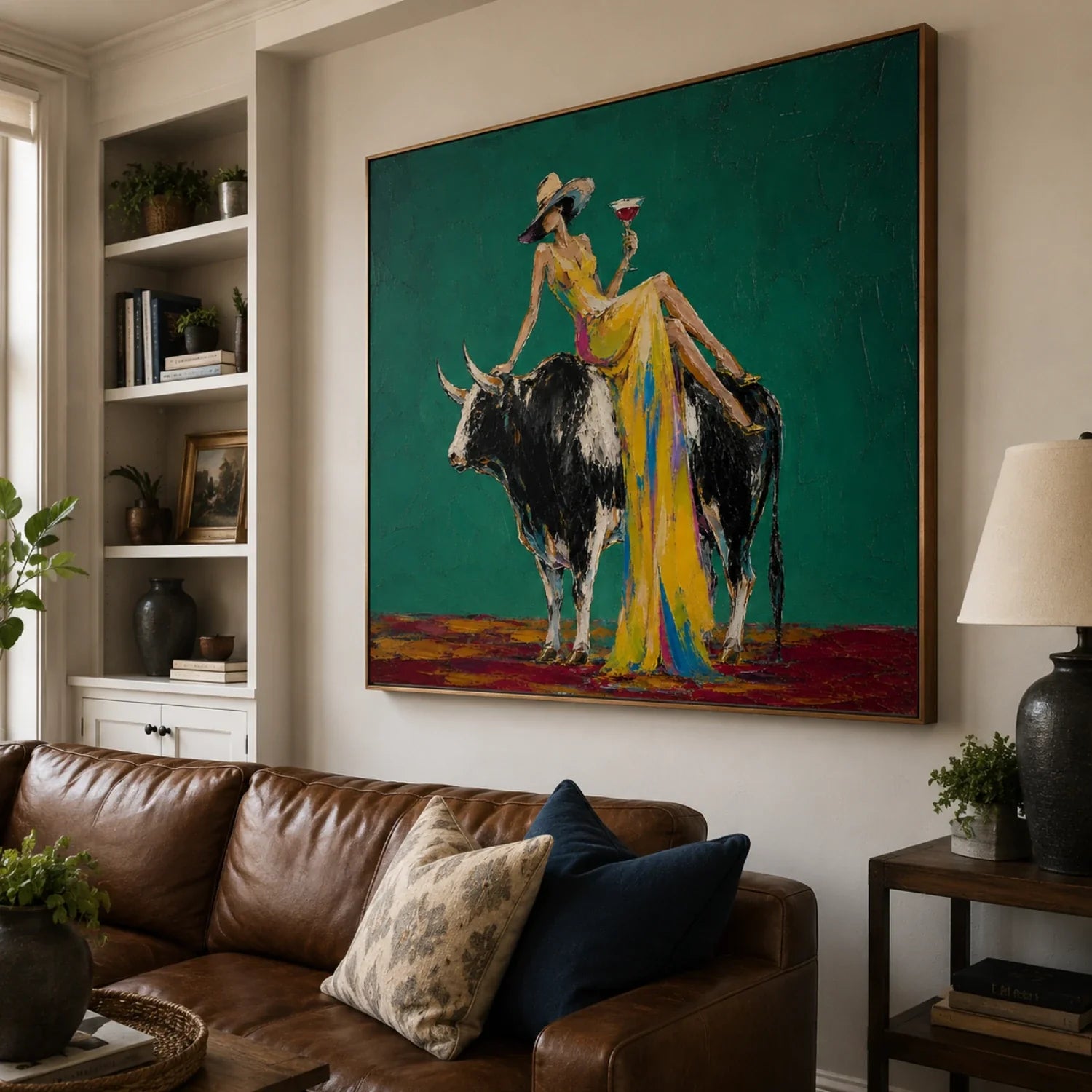 POP Art | Velvet Reign on the Emerald Plain Colorful Living Room Wall Decor